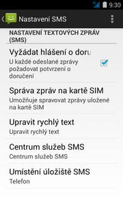 15 z 37 Nastavení střediska zpráv SMS a MMS. Stisknete Možnosti a zvolíte Nastavení. Textová zpráva (SMS).