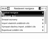 114 Navigace Informace na displeji mapy Na pravé straně displeje jsou ukázány následující informace: Symbol kompasu označující severní směr.