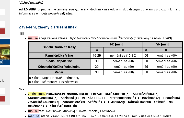 3.2.3 Dočasné změny z jiných důvodů Specifickými případy jsou pak různé sportovní a kulturní akce, kvůli kterým je nutné na určitou dobu přerušit provoz na některých úsecích a učinit další dopravní