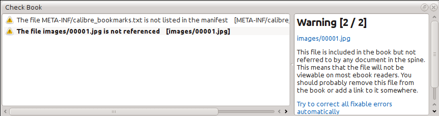 Zkontrolovat knihu Nástroj Zkontrolovat knihu vyhledá ve vaší knize problémy, které by mohly bránit zamýšlenému fungování na skutečných čtecích zařízeních.