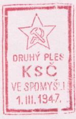 MÍSTNÍ LIDOVÁ KNIHOVNA SPOMYŠL - (použito 1996, 33 mm, otisk v barvě červené) Jednotný svaz českých zemědělc
