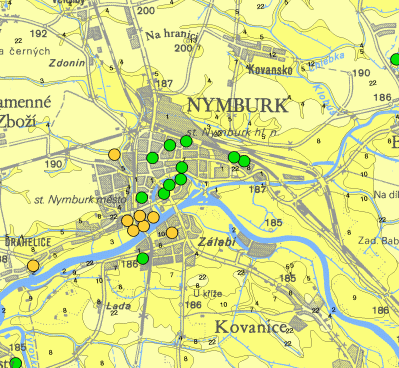 až střední). Tento přechodný radonový index je charakteristický I/58 - OSTRAVA ULICE pro nehomogenní PLZEŇSKÁ, NOVÁ BĚLÁ, kvartérní I/56 - sedimenty.