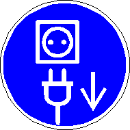 Obr. 6.5.2. Při provozování stroje v prostorech se zvlášť nebezpečnými vlivy AD a více, je nutno provést zvýšenou ochranu stroje před úrazem elektrickým proudem!