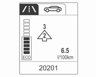 122 Přístroje a ovládací prvky Range (dojezd) Dojezd se vypočítává z hodnot okamžitého množství paliva v nádrži a okamžité spotřeby. Na displeji se zobrazují průměrné hodnoty.