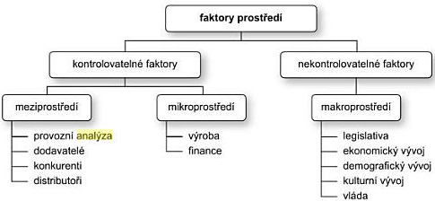 Obr. č. 5 : Faktory prostředí Pramen: RŮČKOVÁ, Petra. Finanční analýza 3.