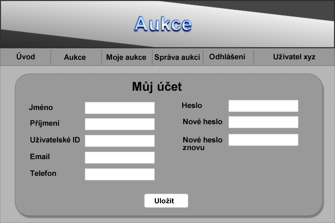 Můj účet Aktéři: administrátor, uživatel Vstupní podmínky: uživatel je přihlášen Popis: Případ užití můj účet zobrazí uživateli informace o jeho účtu.