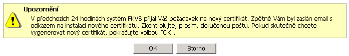 Poznámka:Při instalaci certifikátu je možné zvolit vyšší úroveň zabezpečení certifikátu a to heslem.