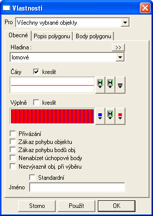 Obr. 45 Vlastnosti objektu Hlavní objekt: Při práci s Atlasem budete občas upozorněni, že pro operaci, kterou chcete provést, je nutné, aby nějaký objekt byl prohlášen hlavním.