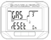 1.2.3 Čas resetu Nitrox Pokud se většinou potápíte pouze s jednou dýchací směsí nebo jen s běţným vzduchem a chcete se na toto nastavení vrátit po příleţitostném pouţití obohacené dýchací směsi