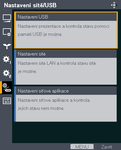 3. Promítání obrazu z paměťového zařízení USB nebo z digitálního fotoaparátu 8. Zvolte [OK] a poté stiskněte tlačítko [Enter]. 9. Zvolte [Čas projekce] a poté stiskněte tlačítko [Enter]. 10.