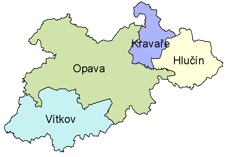 Obrázek č. 3: Správní obvody obcí s rozšířenou působností - Opava Zdroj: Upraveno autorem podle dat z Českého statistického úřadu (ČSÚ) 16