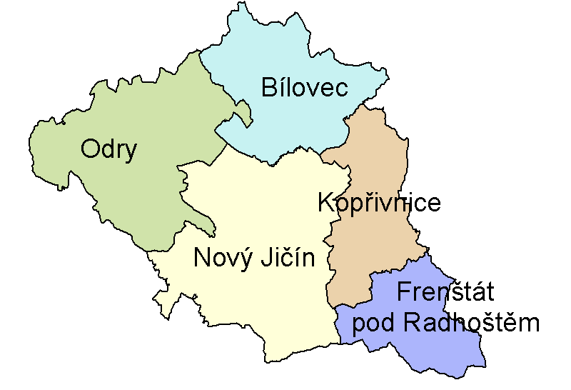 Moravské brány podél toku řeky Odry odděluje obě horopisné jednotky úrodným pruhem údolní nivy. I přesto, že počtem obyvatel přes 150 tis.