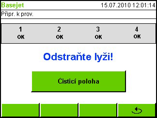 Programová nastavení 8.7 Čisticí poloha Čisticí poloha se využívá při výměně role materiálu, při ucpání materiálu apod.