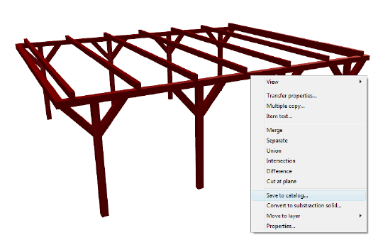 Příručka 15.2 Ukládání 3D konstrukcí do katalogu Po označení 3D konstrukce ji pak lze uloţit v katalogu přes kontextové menu otevřeným kliknutím pravým tlačítkem myši.