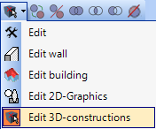 Příručka Funkce pro editaci 3D těles naleznete v panelu nástrojů pod stejným názvem a v kontextovém menu, označíte-li poţadovanou 3D konstrukci.