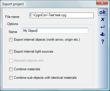 Příručka Objekt uloţíte tlačítkem OK. Shodně k vybranému projektu jsou do cílového adresáře exportovány všechny potřebné textury.