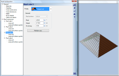 Příručka V reţimu 3D náhledu můţete vybrat rovinu střechy přímo kliknutím myši a upřesnit nastavení profilu,
