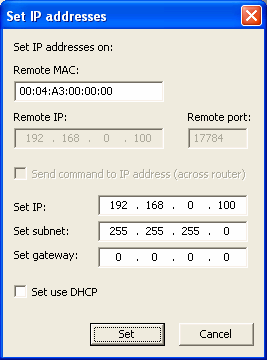 9. Použití programu Mlocator.exe Program slouží k rychlému vyhledání zařízení na sítí, změně jeho IP adresy a k nahrání nové softwarové aktualizace upload firmware.