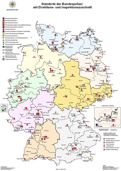 inspektorát. Tato struktura přitom (jak je zřejmé z map) nerespektovala hranice spolkových zemí. Reformní proces (tedy nejenom přerod BGS v BPOL) nicméně pokračoval. Počínaje 1.