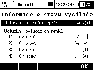 Telemetrie EX na výstupu konektoru (pin č. 4) se bude generovat digitální signál, obsahující data telemetrie EX.