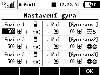 Poznámky: Vylepšené možnosti nastavování pro modely vrtulníků Cyklické omezení řízení hlavy rotoru (Swash Ring) V nabídce Model Swash Mix lze aktivovat funkci cyklického omezení pro rotorovou hlavu