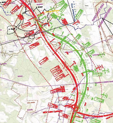 Vybraná varianta D ve směru na Svitavy je též zahrnuta na výše uvedeném výřezu z grafické přílohy Odůvodnění 2. ZÚR JMK.