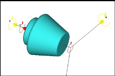 2 Definice osy otáčení nástrojů V okně objektů klikneme pravým tlačítkem na: axialroll Rotation axis/local systém určujeme 3 (pouze pro osu otáčení) nebo 4 (pro osu otáčení a pro souřadný