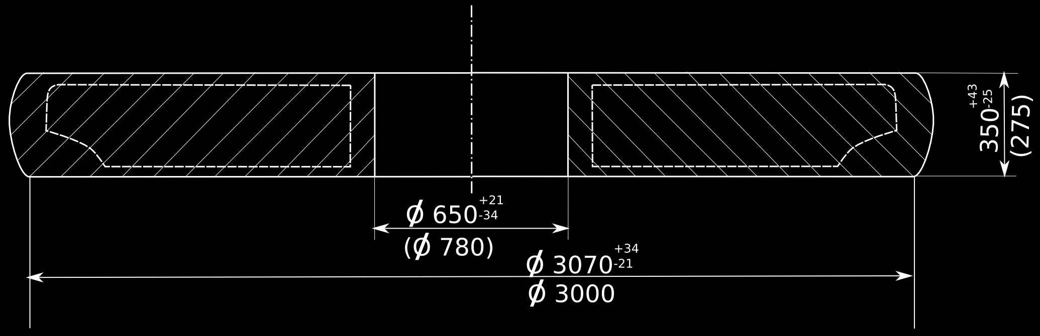 Výkres výkovku Kuželový špalek Φ 180/ Φ 1100 x mm = 0kg