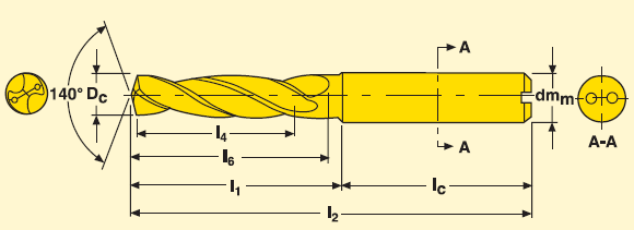 FSI VUT BAKALÁŘSKÁ PRÁCE List 31 Vrták Kód výrobku: SD203A-18.0-41-18R1 Tab.2.23 Základní technické parametry 5 d m [mm] l 2 