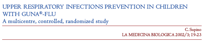 C.Supino Prevence infekcí HCD u dětí pomocí GUNA-FLU