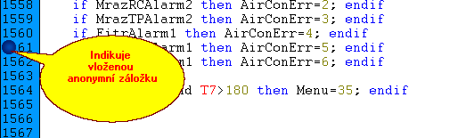 47 HypEd4 - Uživatelská příručka Klávesové zkratky : "CTRL + B" nebo "CTRL + F2" Funkce : Vloží/odstraní anonymní záložku na aktuální pozici kurzoru.