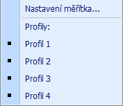 Hlavní okno programu Volba Měření Vložit vodorovné měřítko nebo ikona rohu snímku vodorovné měřítko. vkládá do pravého spodního Volba Měření Vložit svislé měřítko nebo ikona snímku svislé měřítko.