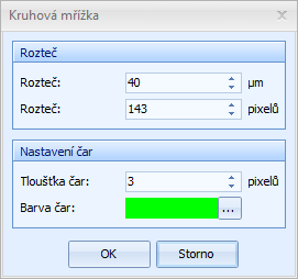 Hlavní okno programu Výchozí hodnoty mřížky je možné zvolit v Nastavení programu (Úpravy Nastavení... Měření Mřížka). 4.5.