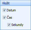 Ovládací panely snímacích zařízení Záložka Časová značka Do snímků je možné automaticky vkládat datum a čas jejich pořízení - tzv. časovou značku.