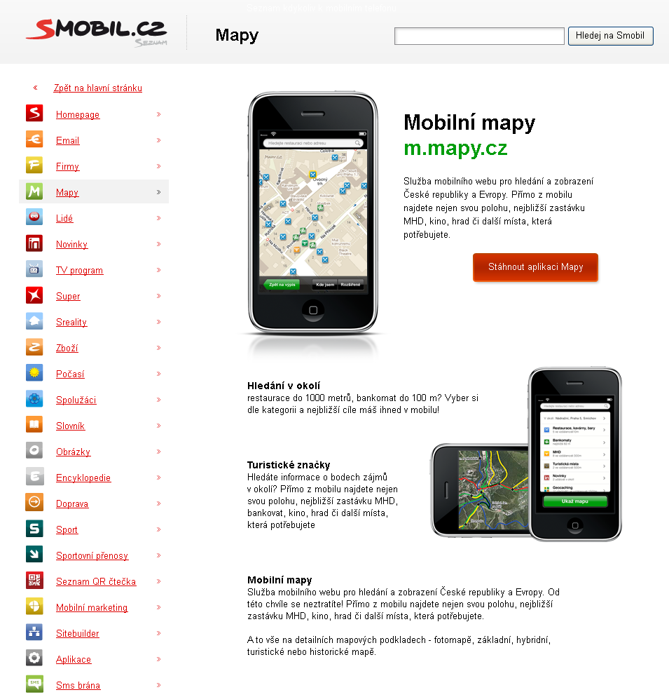 Nový web Smobil Prostor pro komunikaci našich mobilních služeb a