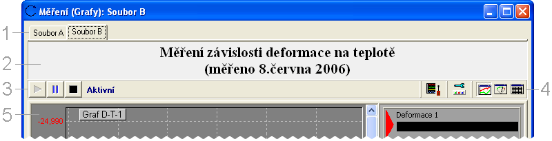 Měření 60 b) zvolte Měření / Nové okno v hlavní nabídce c) okno měření se také automaticky otevře: 1) pokud ze Správy připojení spustíme nové měření pomocí některé z funkcí Zobrazit měření Načíst