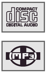 ZÁKLADNÍ FUNKCE Vkládání CD Přehrávač je vhodný pro hudební CD, které mají toto logo (CD-DA) a pro audio nebo MP3 disky CD-R a CD-RW.