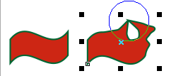 Nástroj Tvar slouží k úpravě tvaru objektů Nástroj Roztírací štětec slouží k deformaci vektorového objektu přetažením podél jeho obrysu Nástroj Zdrsněný štětec slouží k deformaci obrysu vektorového