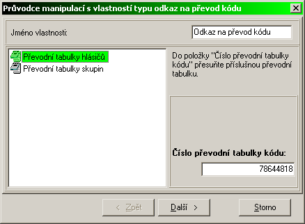 Obrázek 29 Nastavení vlastnosti odkazu na převod kódu Do vlastností připojení na kanál přidat Odkaz 2 na převod kódu a ten napojit na Převodní tabulku skupin.