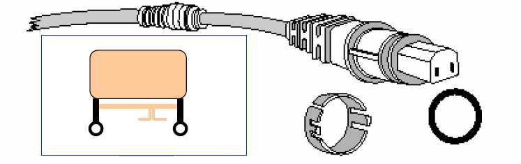 ADAPTÉR PŘIPEVNĚNÍ VODIČE Ve spodní části zádového dílu se nachází upevnění (3) adaptéru připevnění napájecího vodiče.