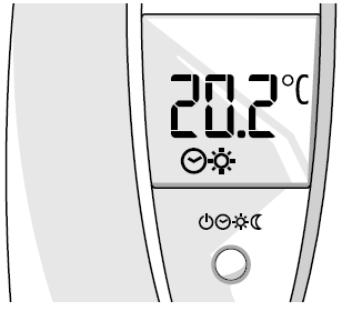 manuální reţim Činnost v manuálním reţimu umoţňuje zrušit automatický reţim podle časového programu topení pro topný okruh, ve kterém je termostat nainstalován a přihlášen a zajistit trvalou teplotu
