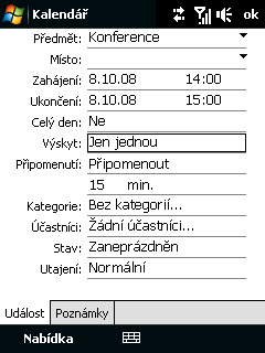 Rychlý průvodce 31 18. Sledování schůzek Používejte Kalendář k připomenut o nadcházejících schůzkách. Zadání schůzky do zařízení 1. Na Výchozí obrazovce na kartě Výchozí klepněte na položku Kalendář.