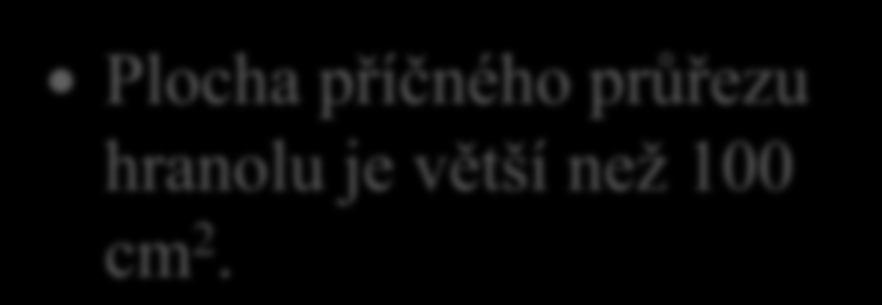 12. Řekni jak velkou plochu příčného průřezu má hranol.