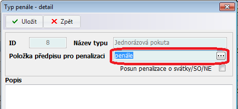 1.6. Penalizační faktura Penalizační fakturu (=předpis) provedete v Předpisech uživatele. Vyberte předpisy, které chcete penalizovat a použijte volbu Akce Penalizační faktura.