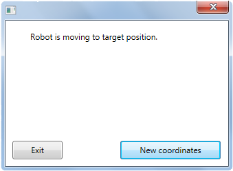Struktura systému Systém robota Pokud kontrola zadaných souřadnic proběhne v pořádku, změní se vzhled okna (viz obr. 6.2).