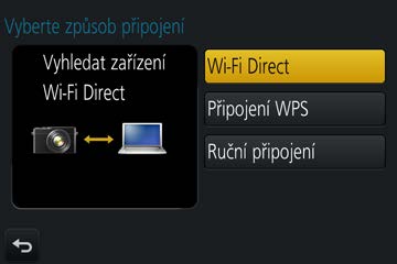 Wi-Fi Možnosti připojení Přímé připojení ([Přímé]) Vyberte metodu připojení, s níž je vaše zařízení kompatibilní. Podrobnosti vyhledejte v návodu k obsluze svého zařízení.