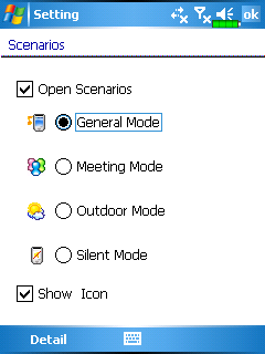 Profily Ťukněte na, Programs, Phone a pak na Scenarios. ❶ ❷ ❸ ❹ Můžete ťuknout na libovolnou ikony profilu v obrazovce Dnes a skočíte do programu Scenarios.