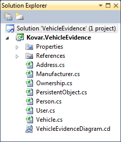 UTB ve Zlíně, Fakulta aplikované informatiky, 2011 30 Obrázek 16. Okno řešení ve vývojovém prostředí Microsoft Visual Studio 2010 Pomalu začneme uvaţovat nad implementací datové vrstvy.