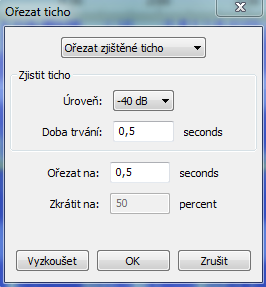 Změnit klouzavě tempo/výšku tónu Umožní vytvořit plynulou změnu tempa a výšku tónu vybrané části zvukové stopy zvolením počátečních