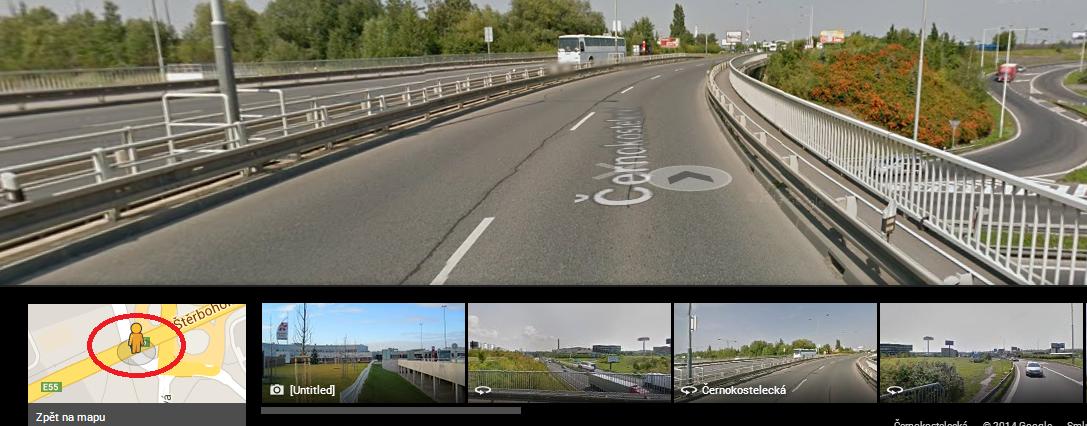 Obrázek 14 - zobrazení při prvním spuštění Street View Porušení heuristiky č.